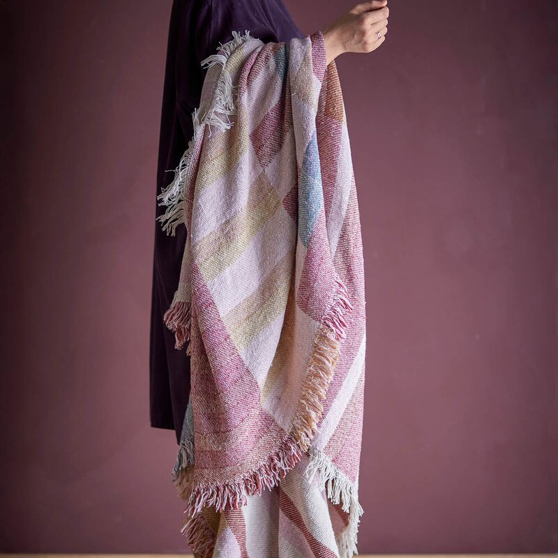 Bloomingville Pledd Lane 160x130 cm brun