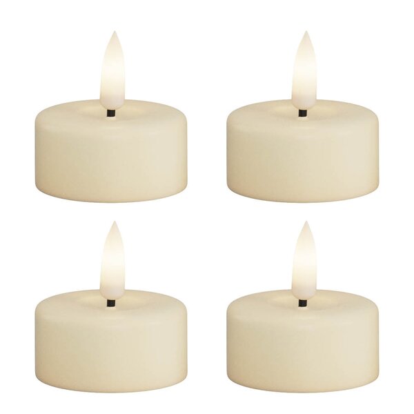 DeluxeHomeart LED telys 3,5 x 4 cm 4 stk krem