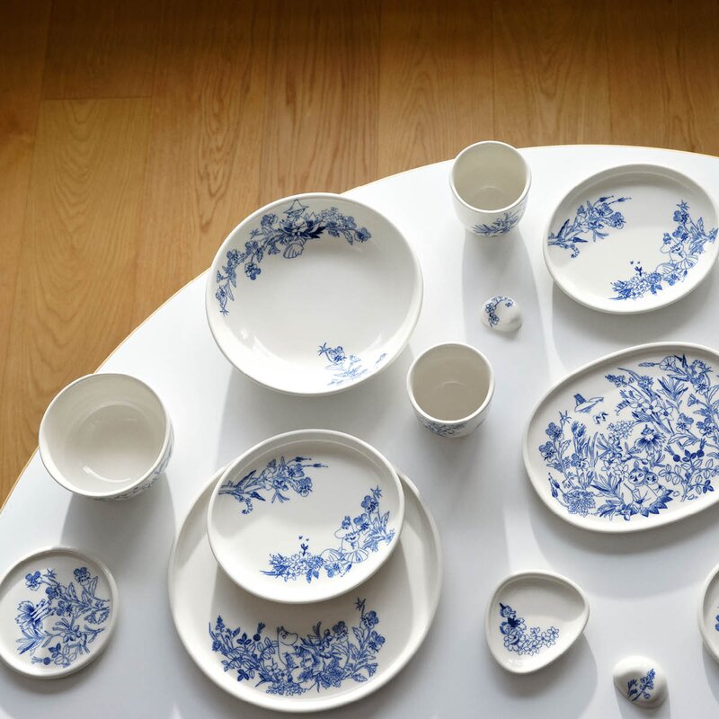 MoominArabia Haru dippskål 10 cm mummi hvit/blå