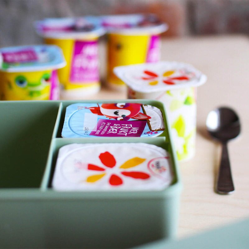 Blafre Matboks i plast treroms 7x14x19 cm Bjørn lys blå/oransje