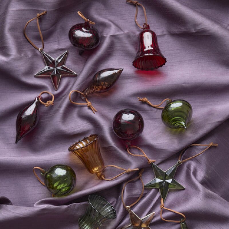 Edelweiss Julekule glass 1 stk 6 cm burgunder – assortert modell