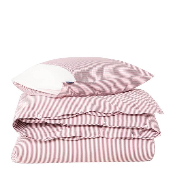 Lexington Sengesett 140x200 cm bomullspercale stripet fig/white