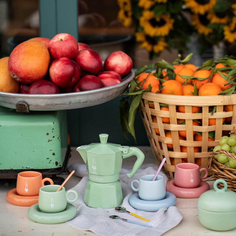 Bialetti Mercato Della Frutta espressokopp 7 cl med fat 4 stk