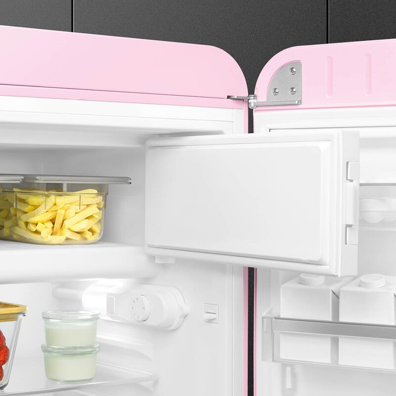 SMEG Kjøleskap med fryser FAB10 høyrehengslet rosa