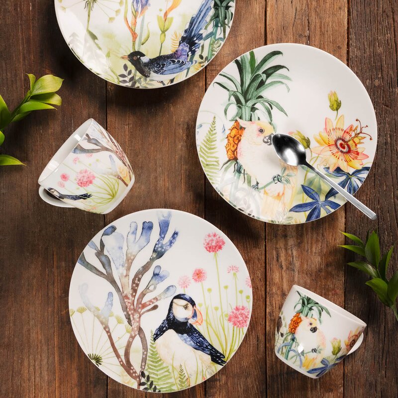 Magnor Florytale tallerken 21 cm 4 stk Puffin