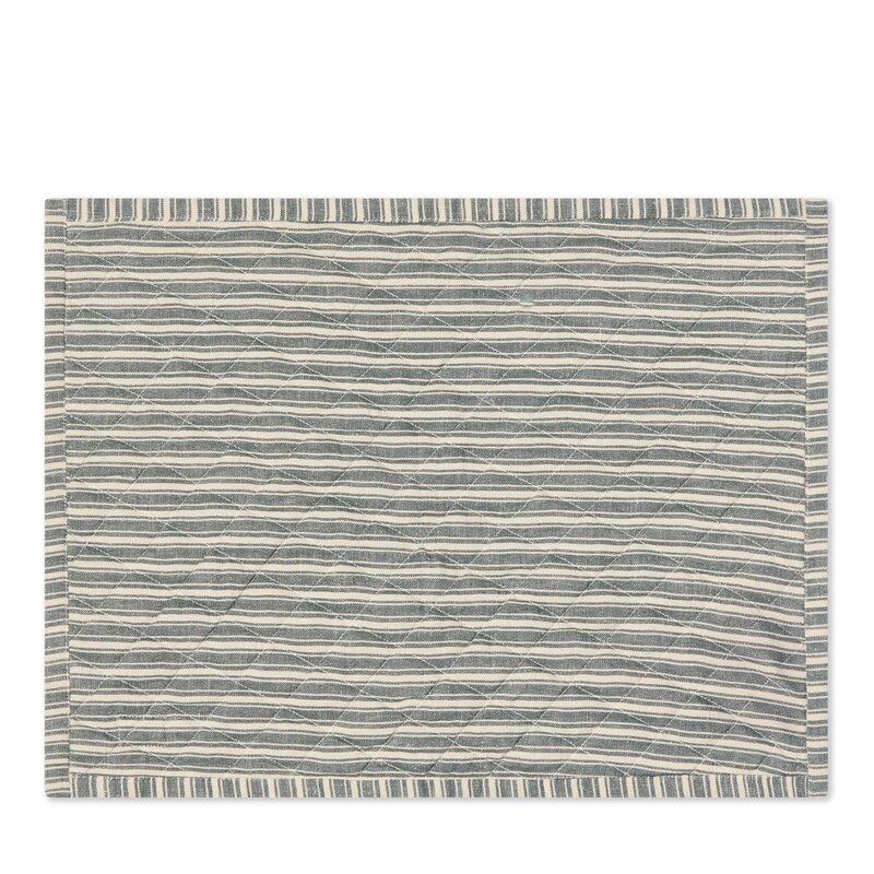 Lexington Tosidig quiltet bordbrikke i lin/bomull 35x45 cm grønn/lysbeige/rø