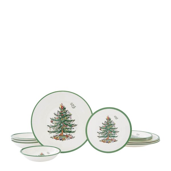 Spode Christmas Tree middagsservise 12 deler 4 personer
