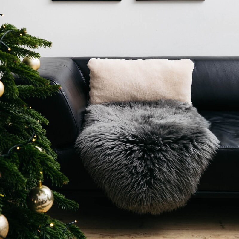 Natures Collection Saueskinn new zealand lang ull 100 cm steel