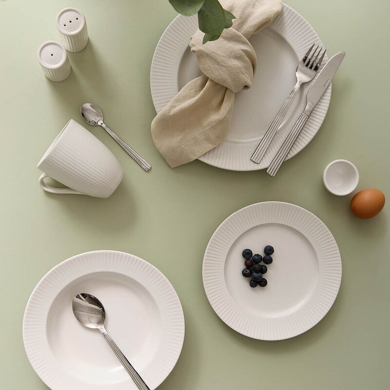 Aida Groovy stentøy frokosttallerken 21 cm hvit