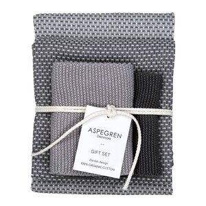 Aspegren Gavesett med 1 kjøkkenhåndkle & 2 oppvaskkluter granite