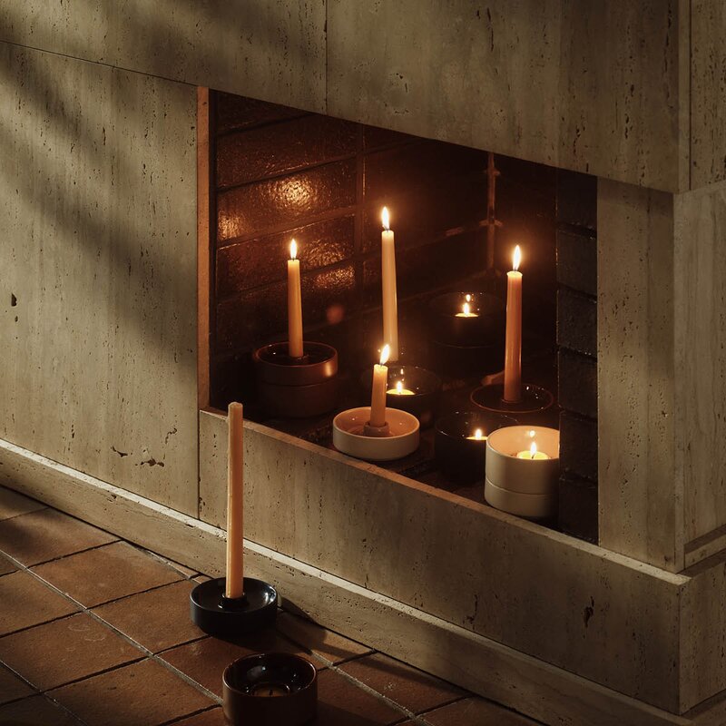 Arabia Kirnu lysestake 11x3,5 cm brun