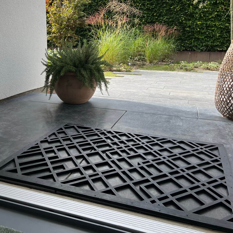 Tica Copenhagen Lines dørmatte gummi 90x60x1 cm svart