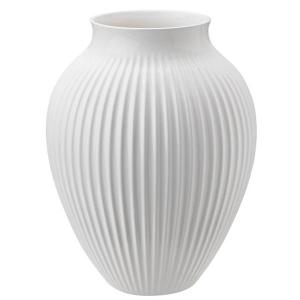Knabstrup Keramik Vase riller 27 cm hvit