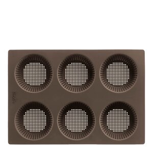 Lékué Silikonform for rundstykker 6 hull brun