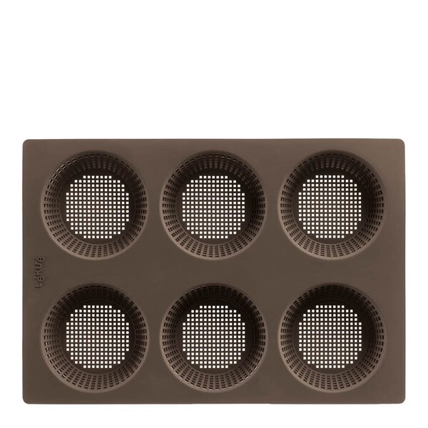 Lékué Silikonform for rundstykker 6 hull brun