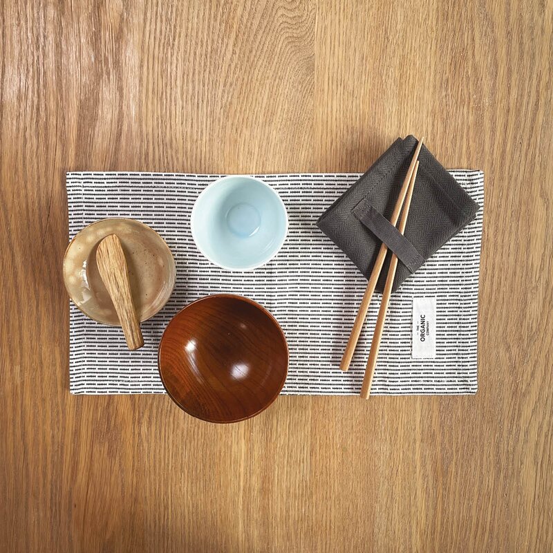 The Organic Company Serviett i bomull 20x20 cm 4 stk mørkegrå