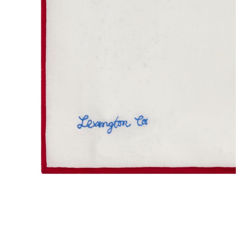 Lexington Shell embroidered tøyserviett 50x50 cm hvit/blå/rød