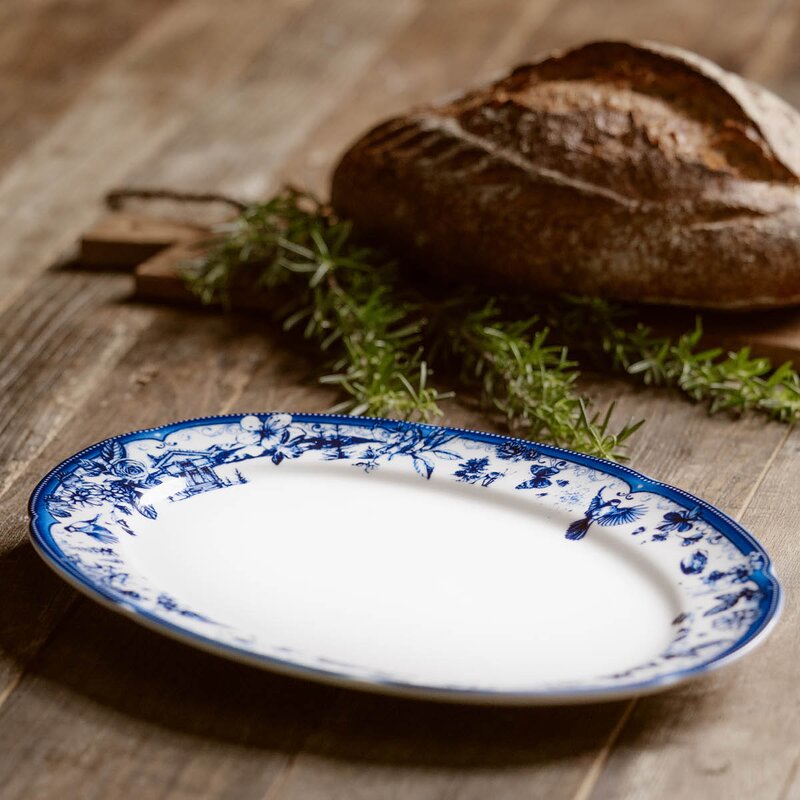 Magnor Fjord fat 36 cm blå