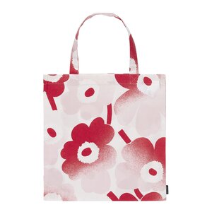 Marimekko Pieni Unikko handlenett 44x43 cm rosa/rød