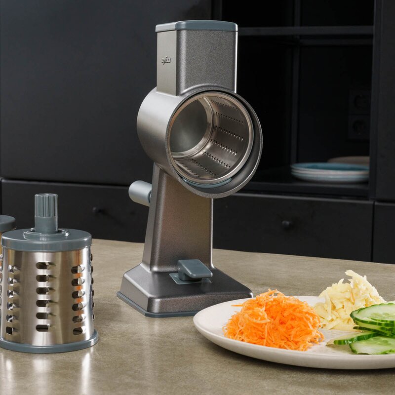 Zyliss Gourmet trommelrivjern 27,5 cm med 3 tromler grå