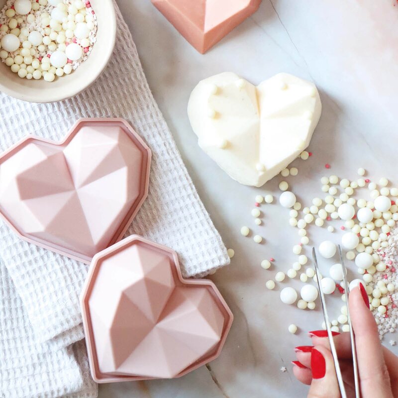 ScrapCooking Love kakeform 6 stk hjerte rosa