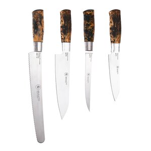 Brusletto Hunter Premium Chef knivsett 4 deler masurbjørk