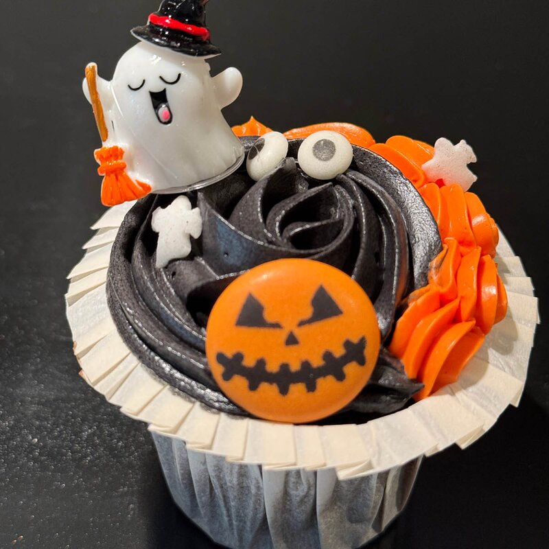 ScrapCooking Halloween spiselig kakepynt 9 stk oransje/hvit