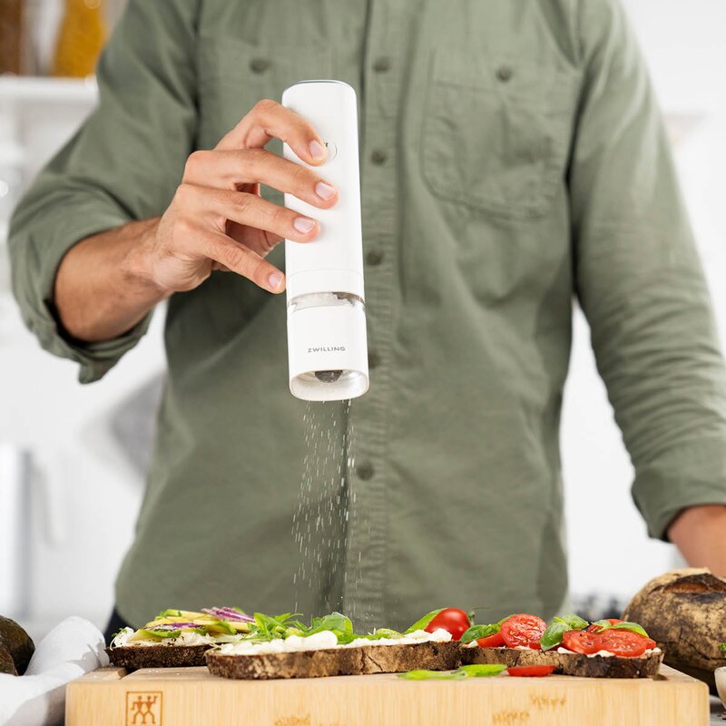 Zwilling Enfinigy elektisk salt-og pepperkvern 21,3 cm hvit