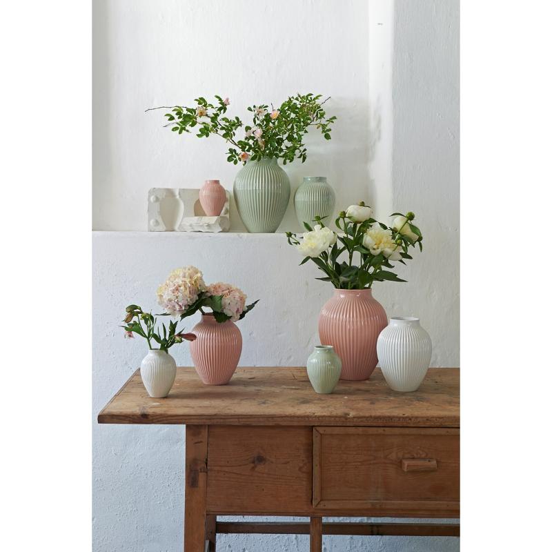 Knabstrup Keramik Vase riller 27 cm rosa