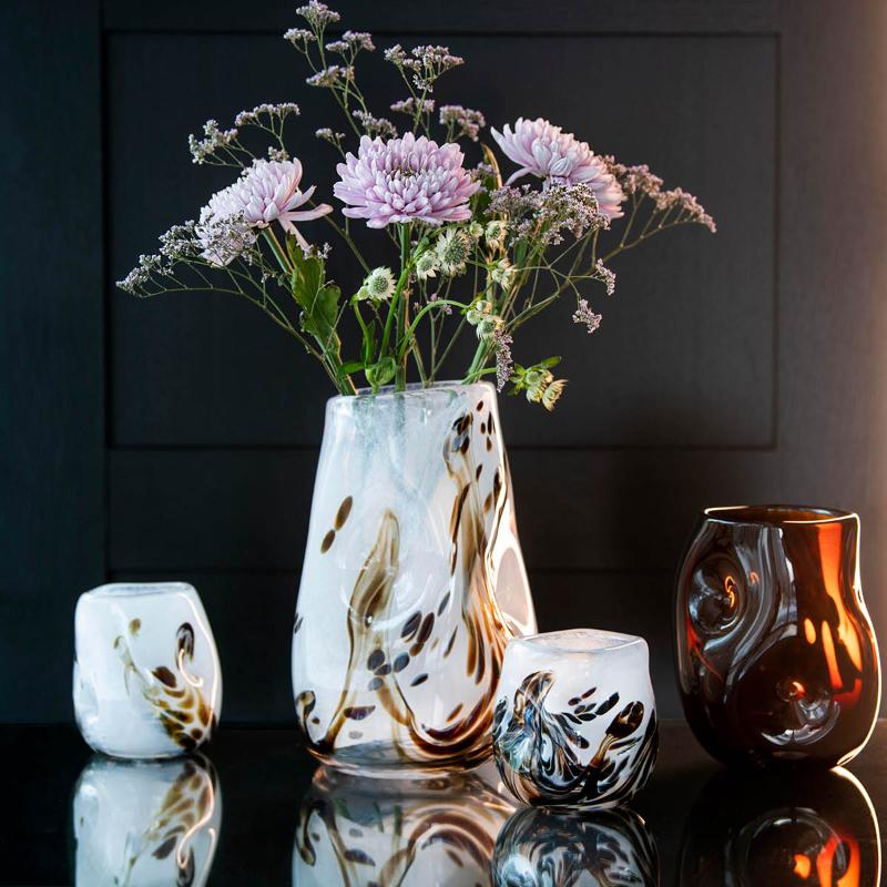 Magnor After Rain vase 12 cm hvit m/dekor