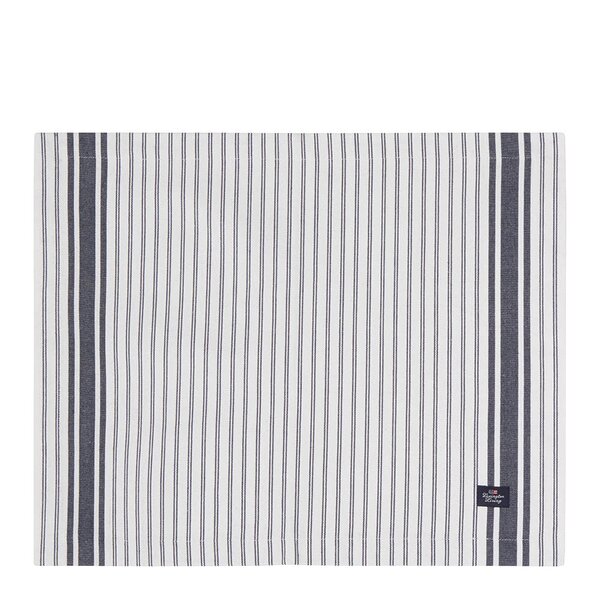 Lexington Icons stripete oxford serviett 40x50 cm hvit/dress blå