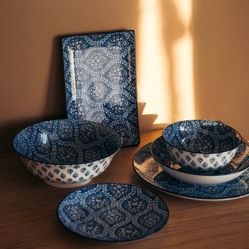 Stiernholm Sakura dyp tallerken 20 cm 80 cl blå/hvit