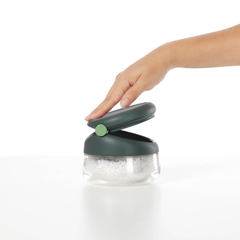 Lékué Saltbeholder med presslokk 12 cm grå/klar