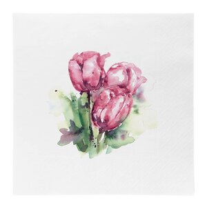 Sögne Home Serviett lunch Tulipan 33 cm hvit