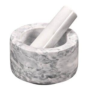 Kesper Morter m/støter 13 cm hvit marmor