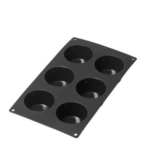Lékué Silikonform for muffins 6 hull svart