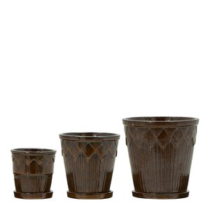 House Doctor Cora potte 3 stk brun