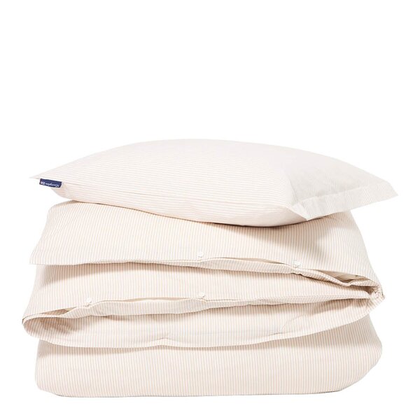 Lexington Sengesett bomullssateng 200x220 cm beige/hvit stripete