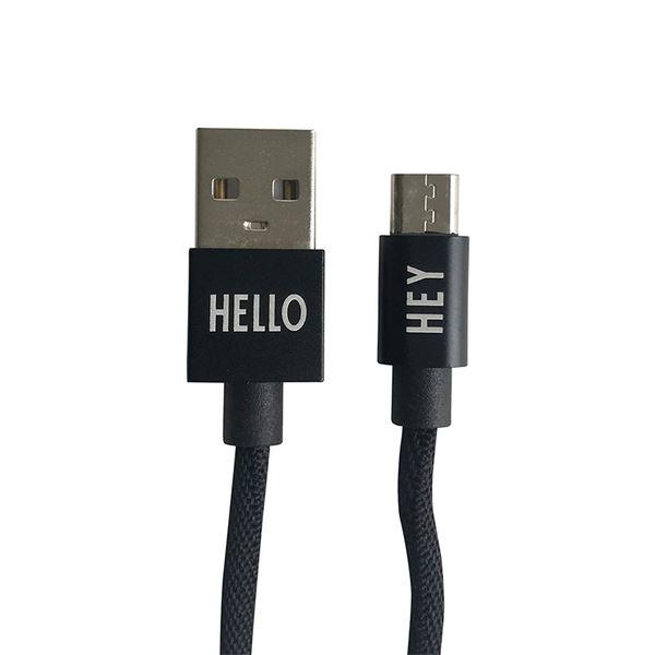 Design Letters Tech kabel micro USBC 1m svart