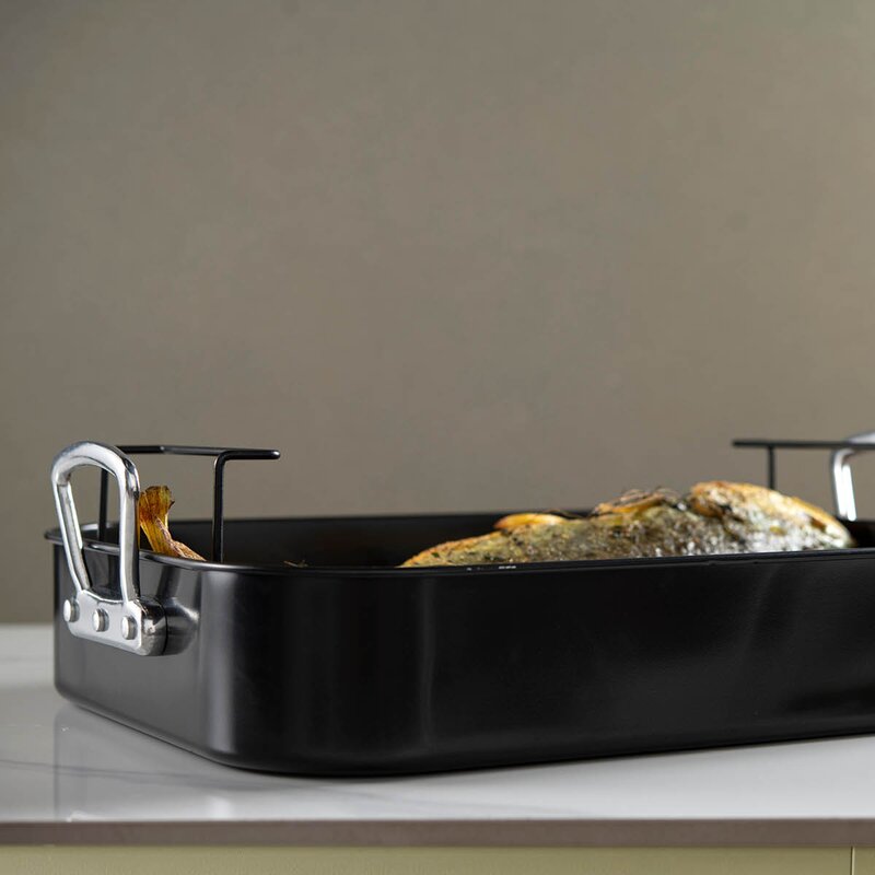Modern House Kitchen Essentials ildfast form med håndtak 40x32x12 cm stål/svart