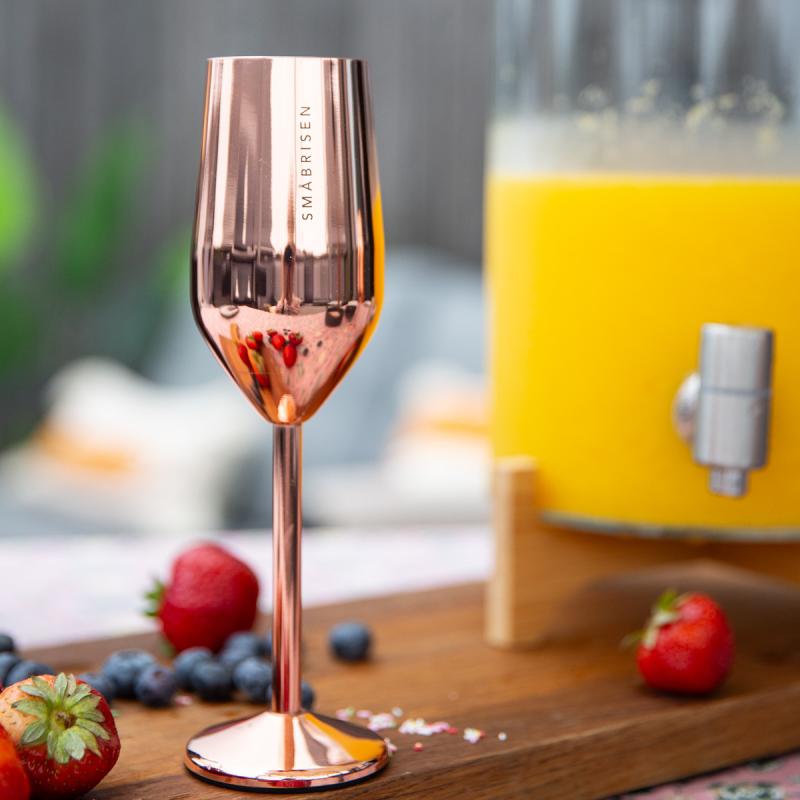 Pictureit Champagneglass stål SMÅBRISEN 23 cl roségull