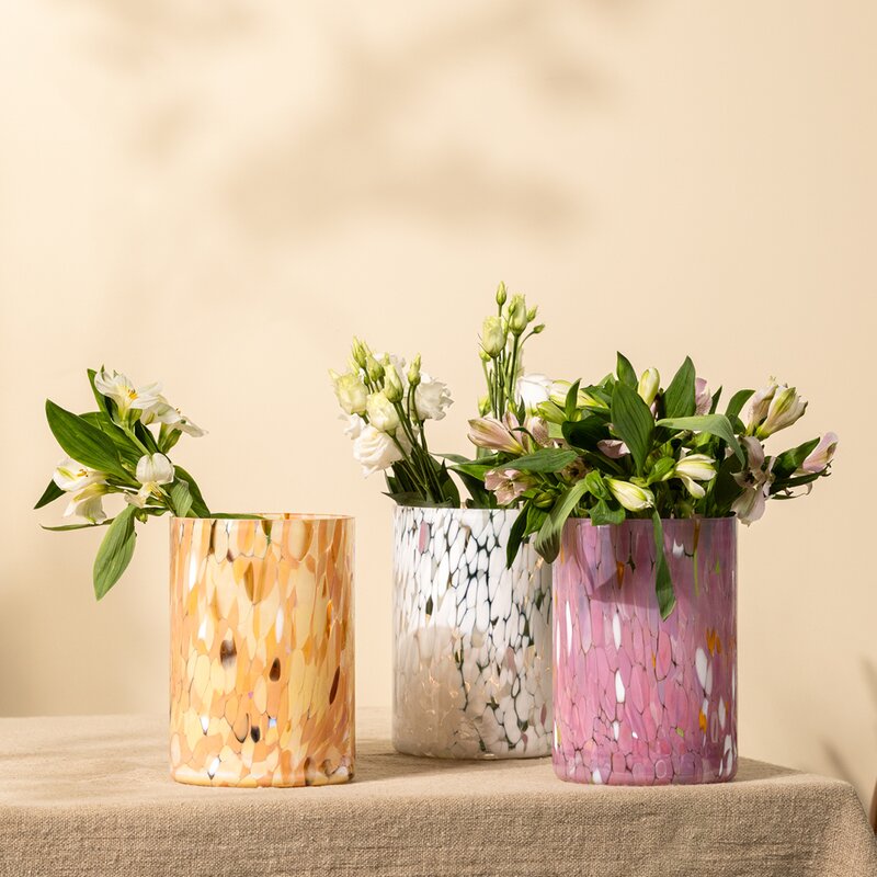 Magnor Swirl lykt/vase 19 cm hvit