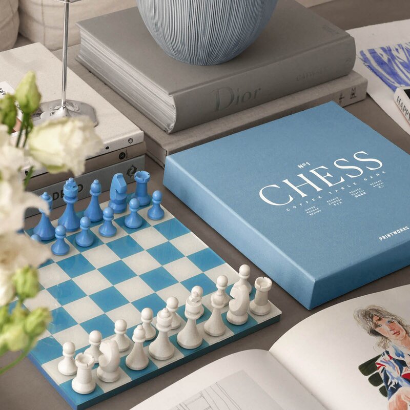 Printworks Klassisk sjakkspill dusty blue