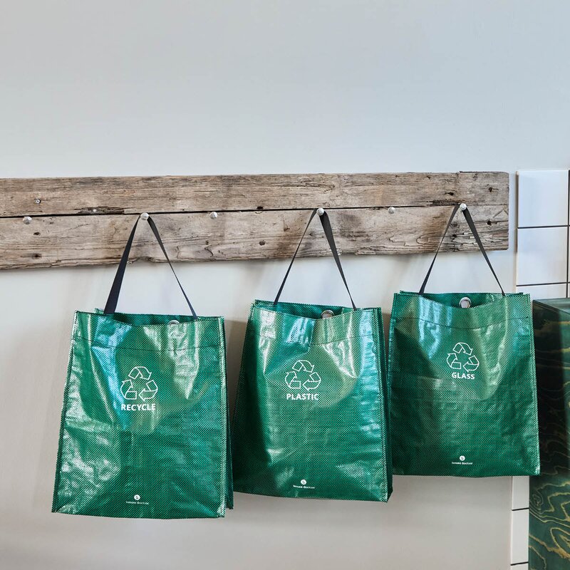 House Doctor Recycle veskes 3 stk grønn 