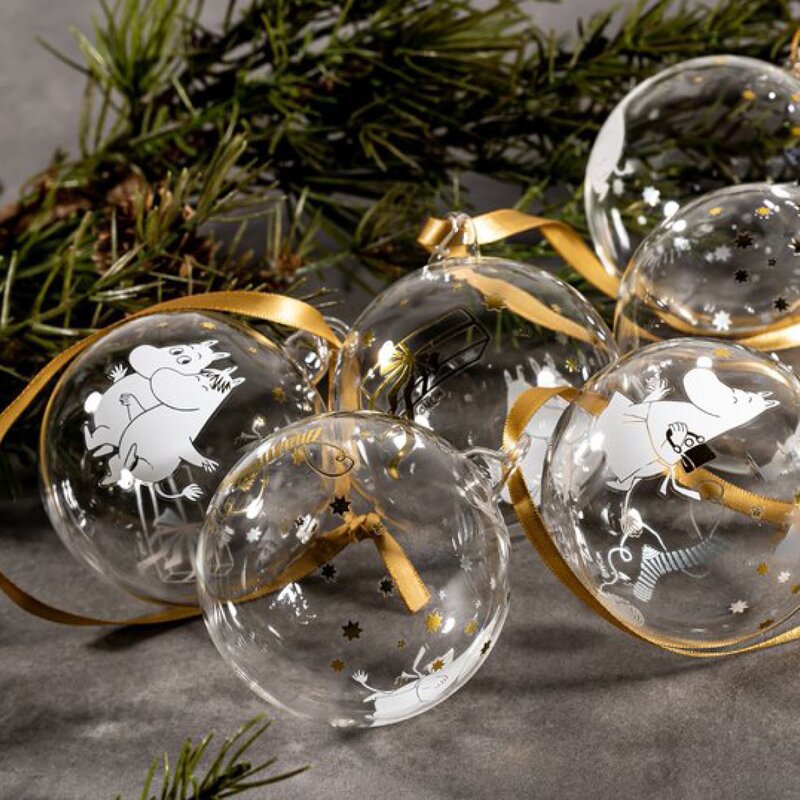 Muurla Mummi julekuler 7 cm 3 stk sparkling stars