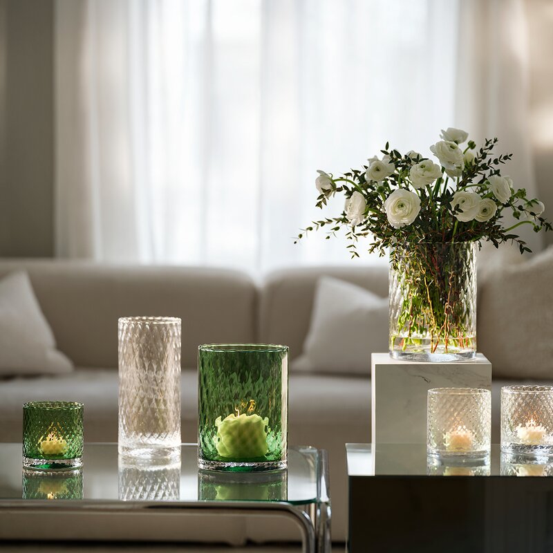 Magnor Harlekin lykt/vase 24 cm grønn