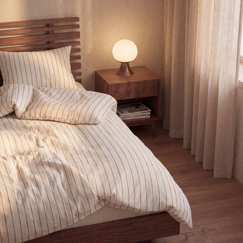 Juna Soft sengesett 200x220 cm offwhite/karamell