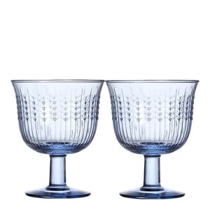 Rörstrand Swedish Grace glass m/stett 25 cl 2 stk blå