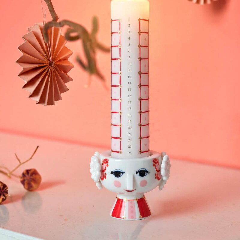 Bjørn Wiinblad Eva lysestake 8 cm rød