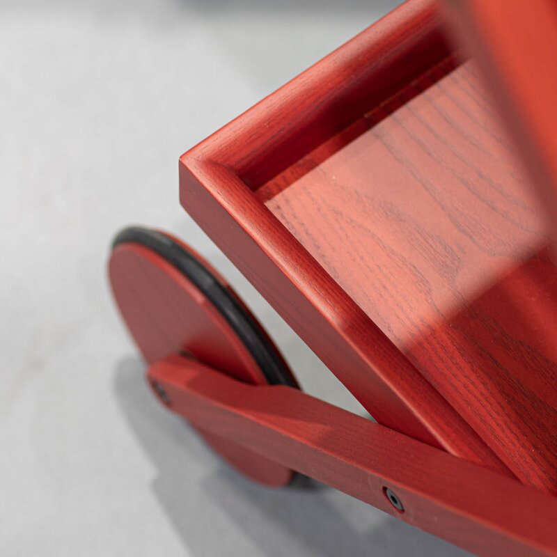 Design House Stockholm Exit serveringsvogn i eik 82x41 cm rød